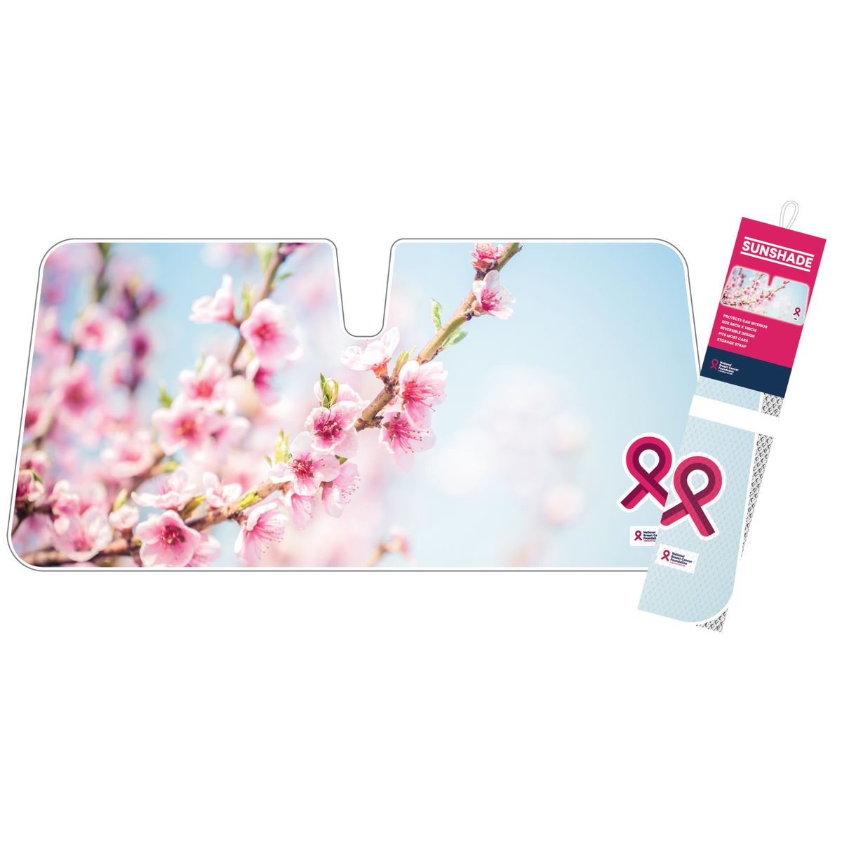 Pink Ribbon Pink Ribbon Front Sunshade Universal WSBPR-ASSFR