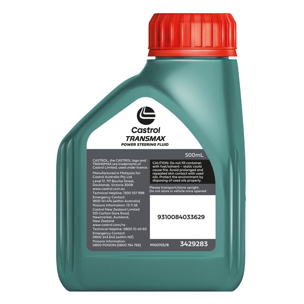 Castrol Transmax Power Steering Fluid 500ml 3429283