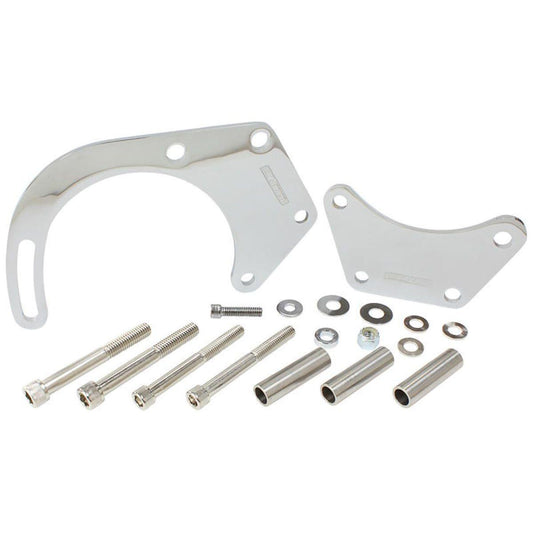 Aeroflow AF64-4017 Low Mount Alt Bracket Chrome With Short Water Pump Fits BB Chev