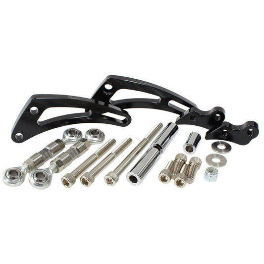 Aeroflow AF64-4012BLK Black Low Mount A/C Bracket Passenger Side Low Suits SB Chev