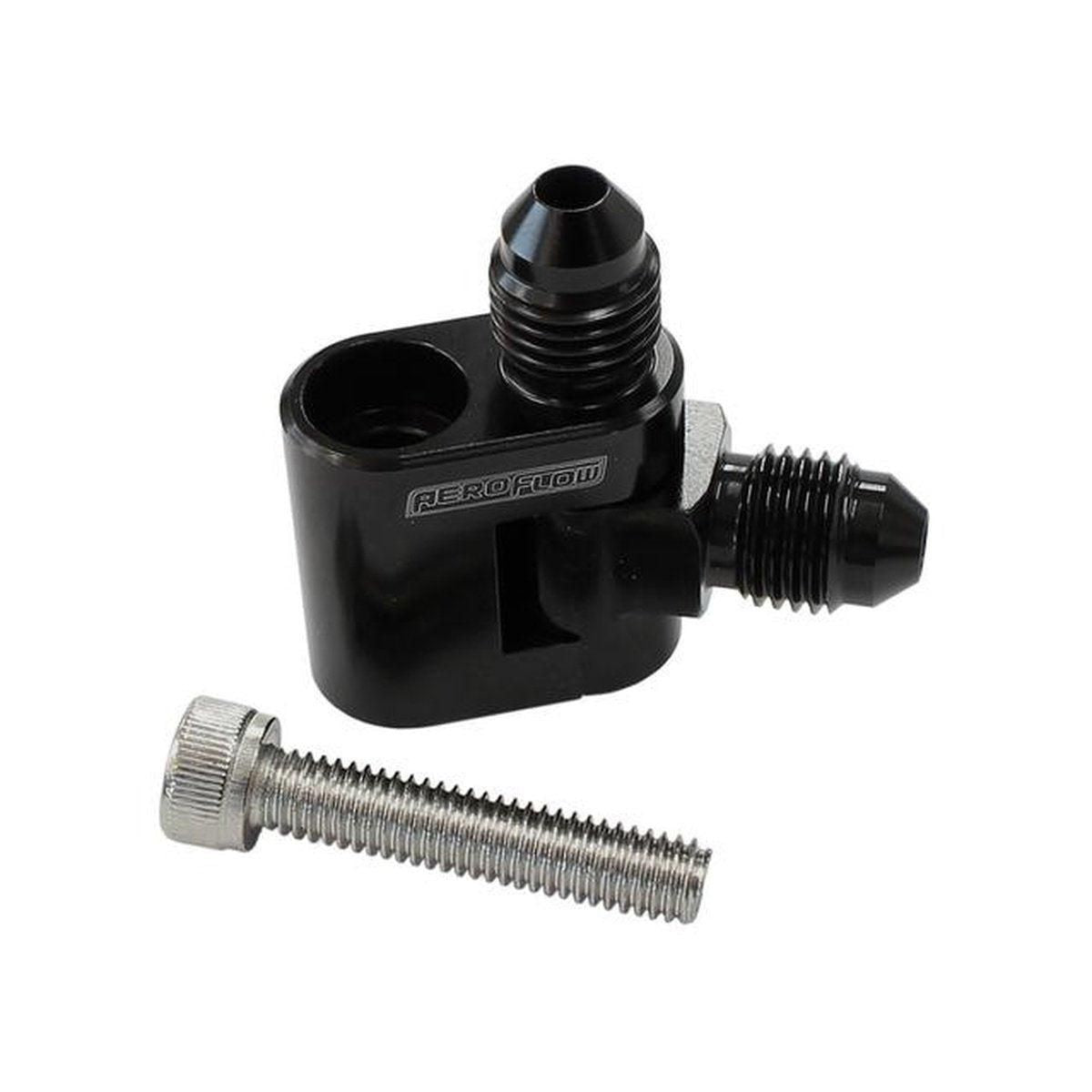 Aeroflow Dual Swivel GM LS Water Cross-Over Adapter 2x -4AN Black AF64-2188BLK