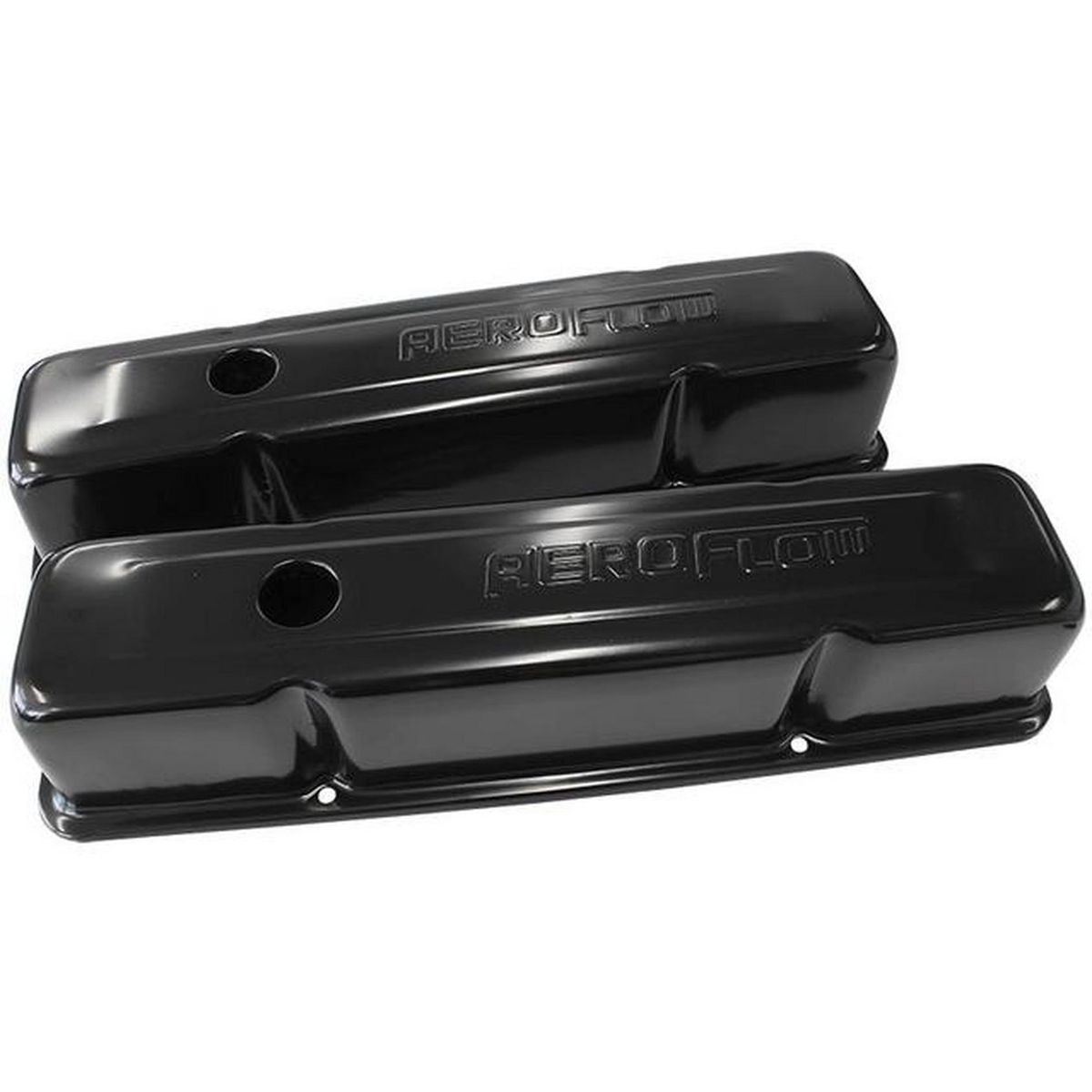Aeroflow AF1822-5000 Valve Cover Tall Black With Logo Fits Chev 283-350 SBC