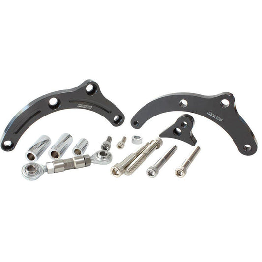 Aeroflow AF64-4003BLK Low Mount Alt Brack P/Side Short Pump Black Fits BBC