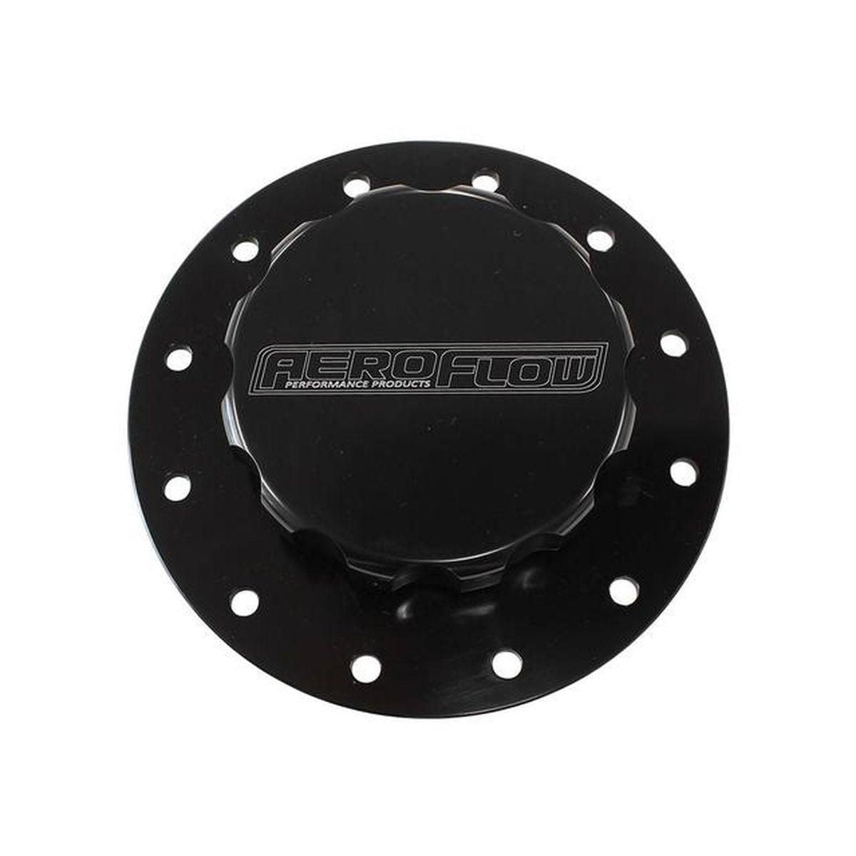 Aeroflow AF85-2002BLK Billet Alloy Fuel Cell Screw On Cap Black