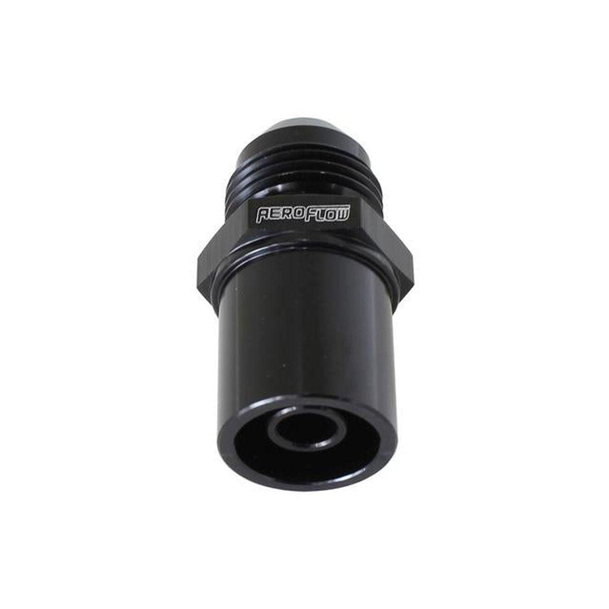 Aeroflow AF708-08FBLK Push In Cover Breather Adaptertor -8AN Black Fits Ford BA BF FG Front