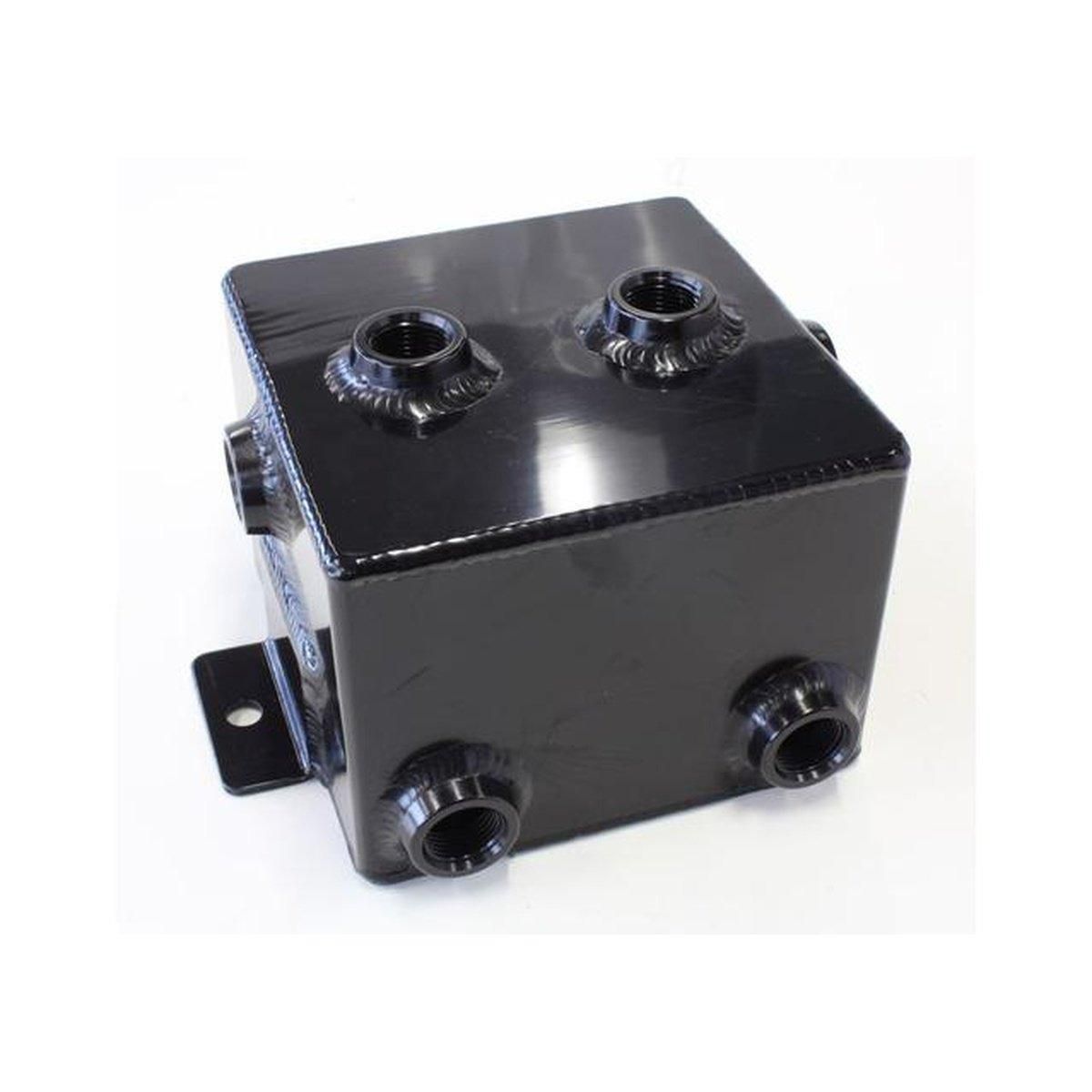 Aeroflow AF77-1010BLK Fabricated Alloy Tank 1L X 6 -8 ORB Black With Mount Tabs
