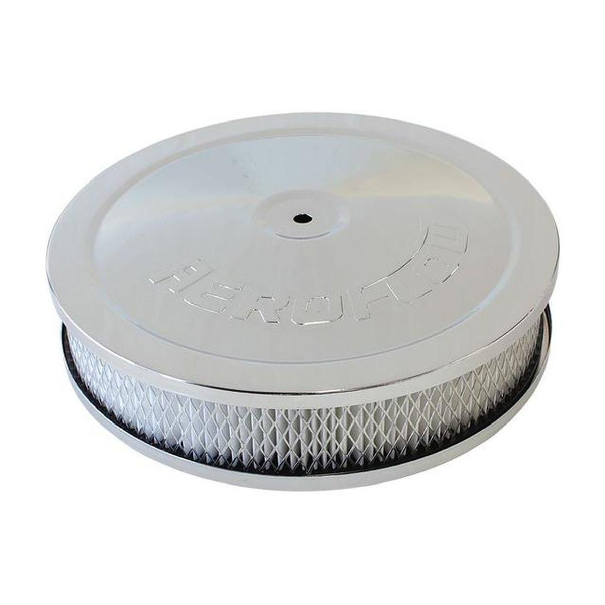 Aeroflow AF2856-1110 9" X 2" Air Cleaner Assembly 5-1/8" Neck, Chrome, Paper