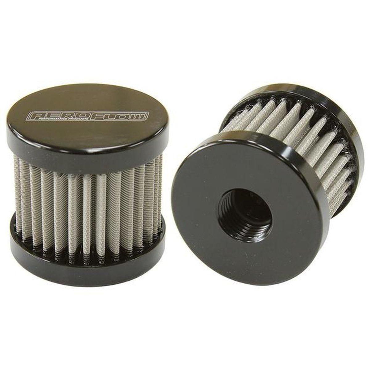 Aeroflow AF77-2003BLK -6AN S/S Billet Breather With Female -6AN Re-Usable