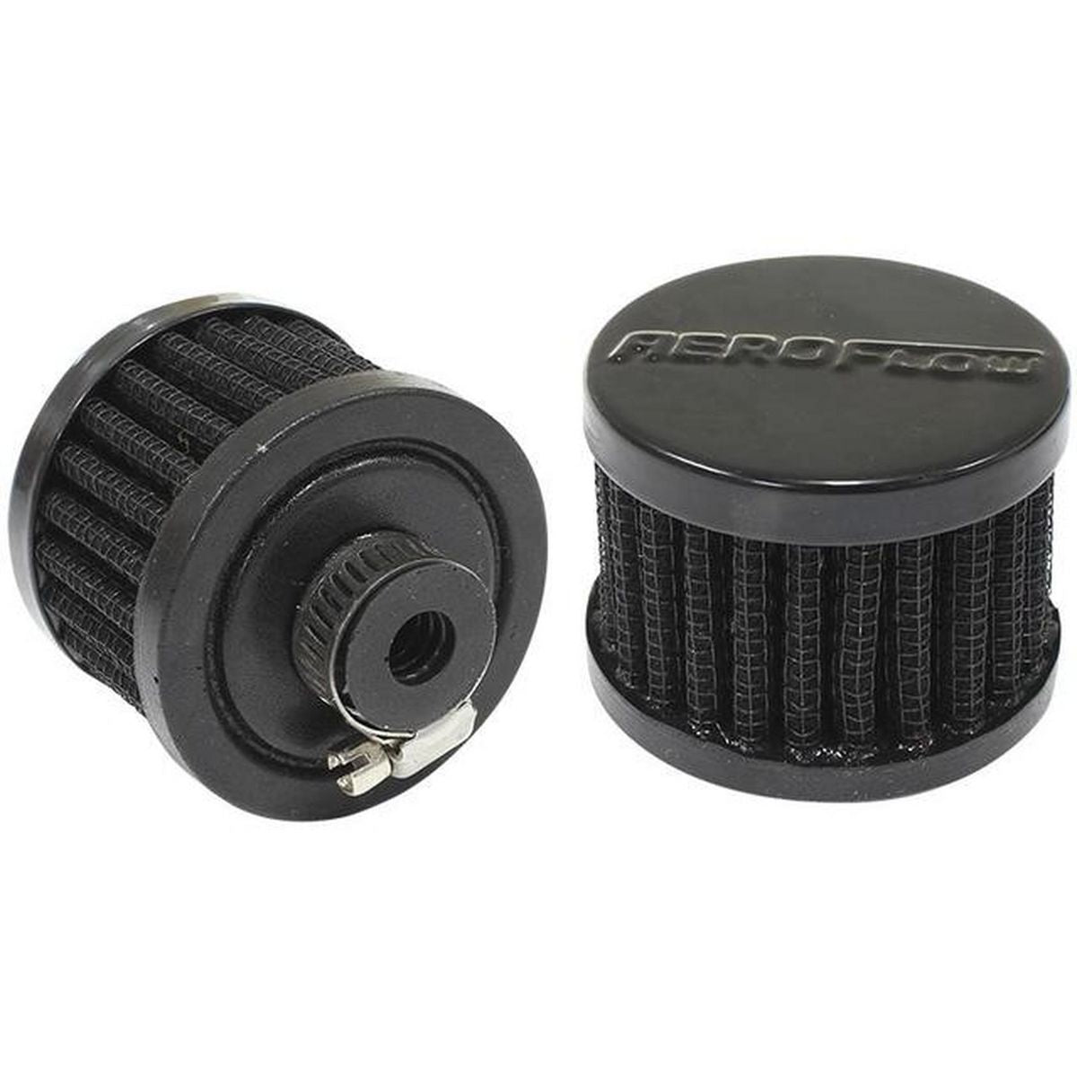 Aeroflow AF2271-1320 3/8" Univ Clamp On Filter 2" O.D,1-1/2" H, Black Top