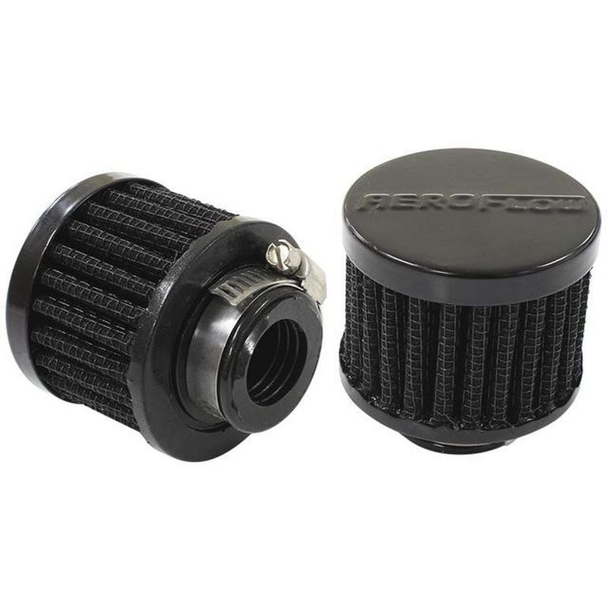 Aeroflow AF2271-1360 3/4" Univ Clamp On Filter 2" O.D,1-1/2" H,Black Top