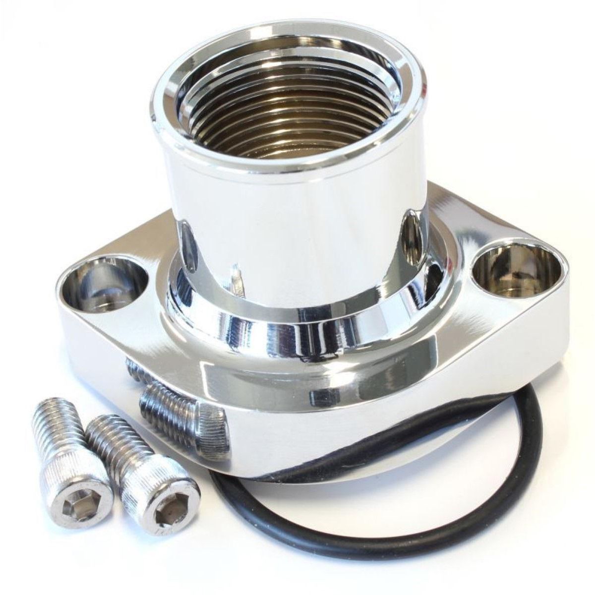 Aeroflow AF64-2021C Billet Thermostat Housing Chrome Straight Suits 302 351C