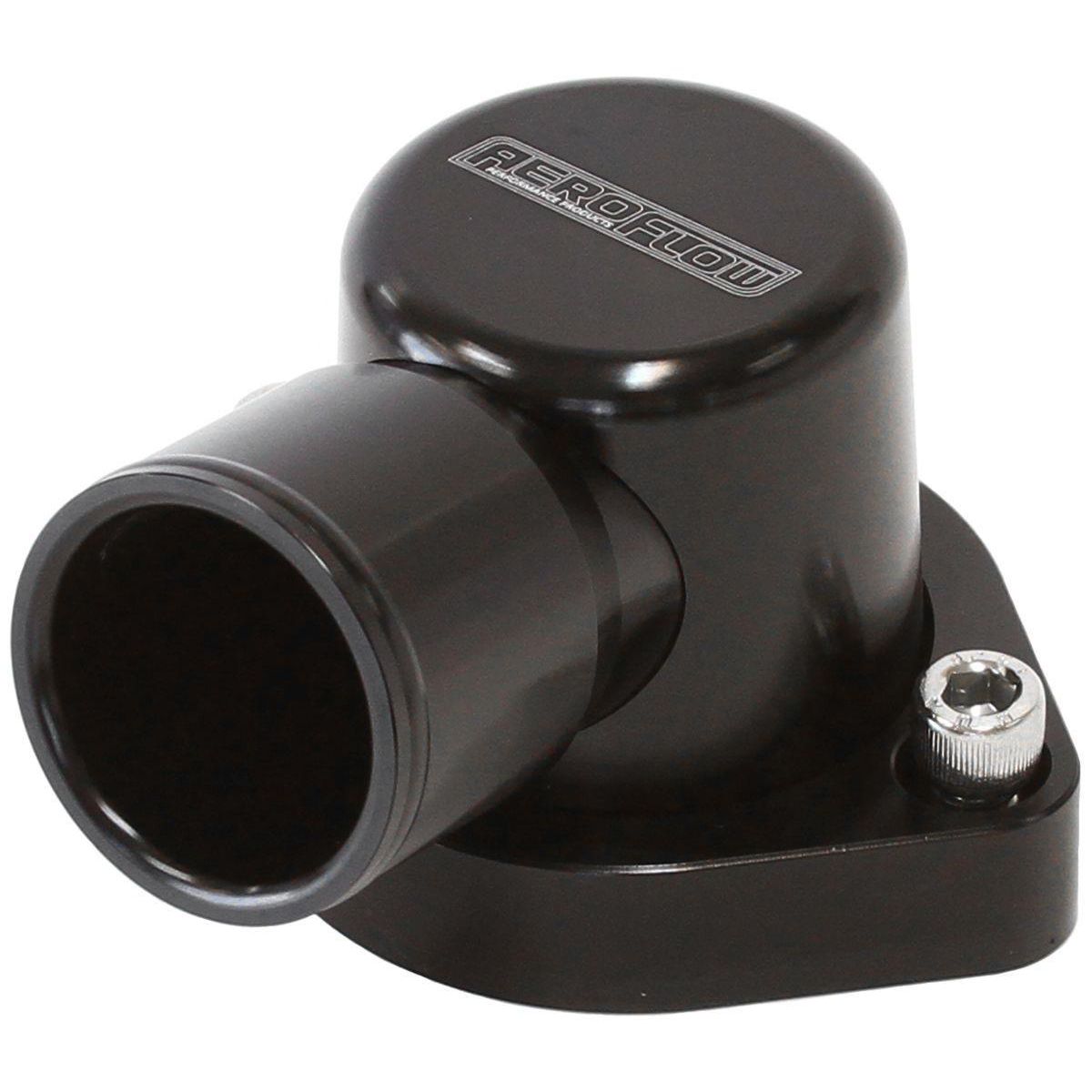 Aeroflow AF64-2039BLK Billet Thermostat Housing Black 90Deg Suits 302 351C