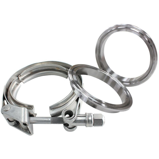 Aeroflow AF92-2500 2.5" V Band Clamp Kit 2 X Weldrings 1 X Stainless Clamp