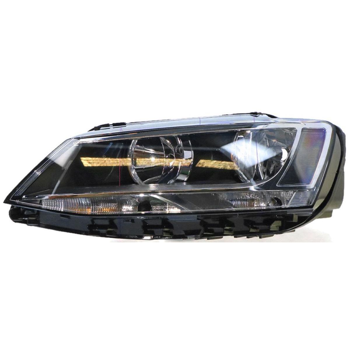 APG All Crash Halogen Manual Adjust Head Lamp Passenger Side Certified Suits Volkswagen Jetta 1B 2011 to 2017 VJU-21030LHQ