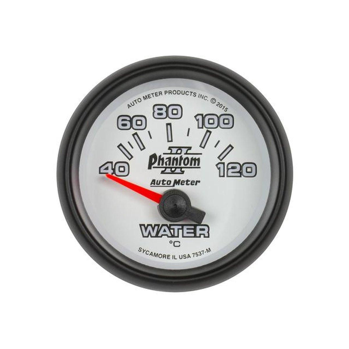 Autometer Phantom II 2-1/16in Water Temp Gauge 40-120C Short Sweep Electric AU7537-M