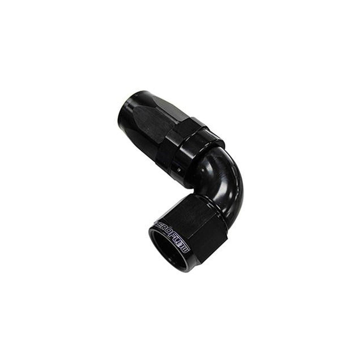 Aeroflow AF153-08BLK 90 Deg Hose End -08AN Black Full Flow Taper Style AF153-08BLK
