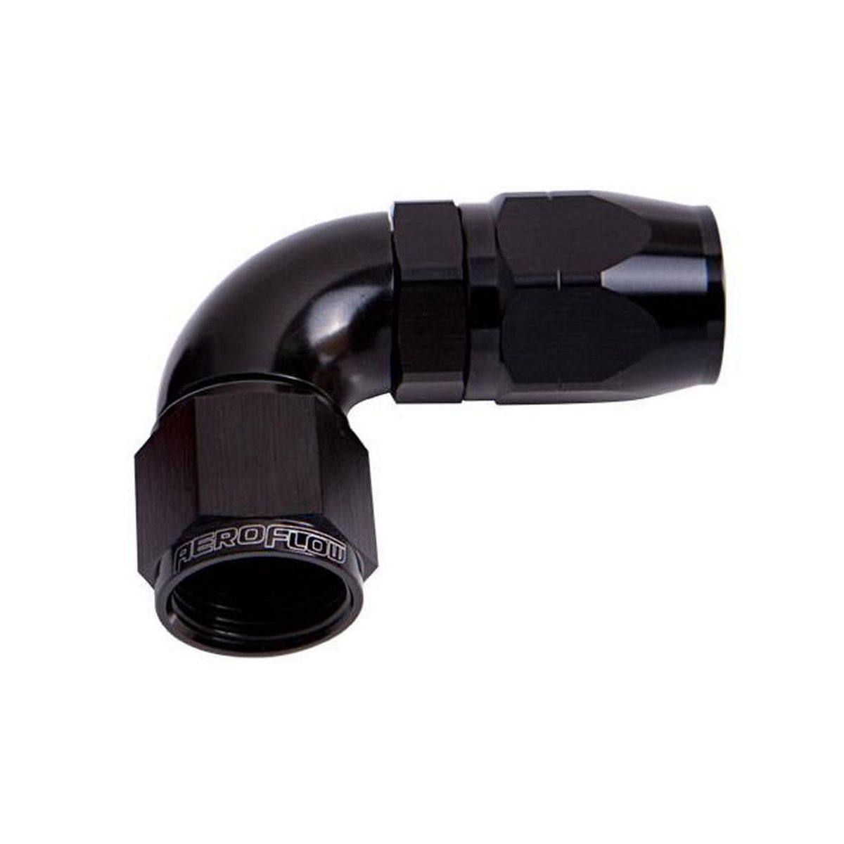 Aeroflow AF553-06-08BLK Stepped 90 Deg Hose End -6 Hose to -8AN Reducer Hose End Black AF553-06-08BLK