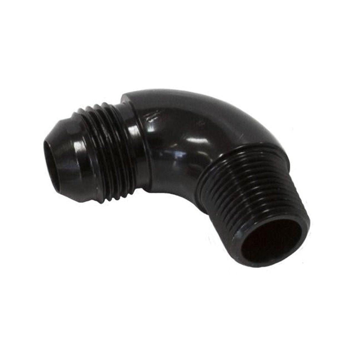 Aeroflow AF522-06-02BLK 90 Deg 1/8" To -6AN Full Flow Black No Restriction In Bend AF522-06-02BLK