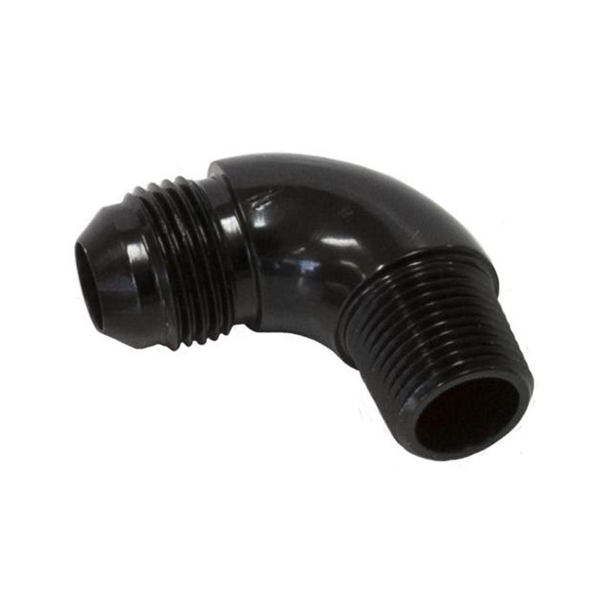 Aeroflow AF522-08-08BLK 90 Deg 1/2" To -8AN Full Flow Black No Restriction In Bend AF522-08-08BLK