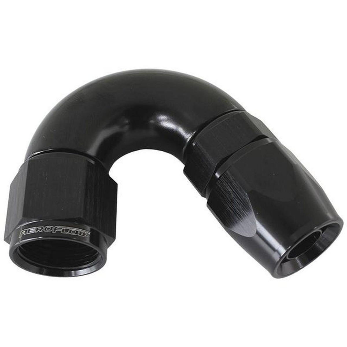 Aeroflow AF575-08DBLK 150 Deg -8AN Full Flow Teflon Hose End Black 1 Piece Fullflo AF575-08DBLK
