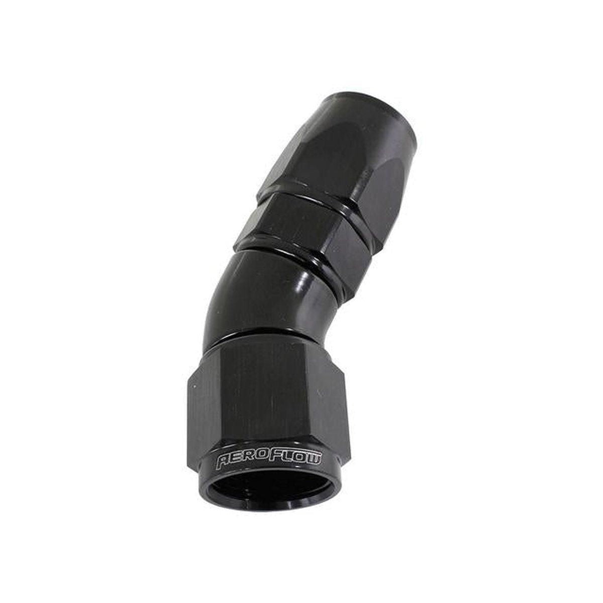 Aeroflow AF577-06DBLK 30 Deg -6AN Full Flow Teflon Hose End Black 1 Piece Fullflo AF577-06DBLK