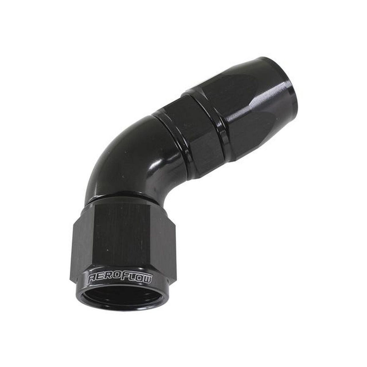 Aeroflow AF578-06DBLK 60 Deg -6AN Full Flow Teflon Hose End Black 1 Piece Fullflo AF578-06DBLK