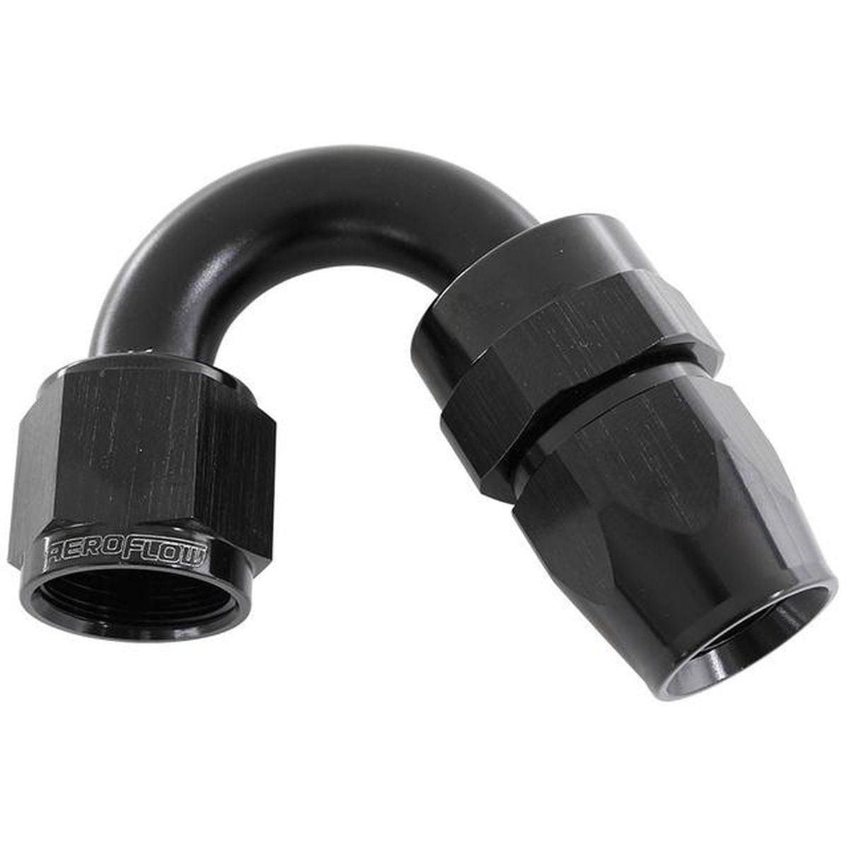 Aeroflow AF205-06DBLK Alloy 150 Deg Hose End -6AN Black Full Swivel Suits Teflon AF205-06DBLK