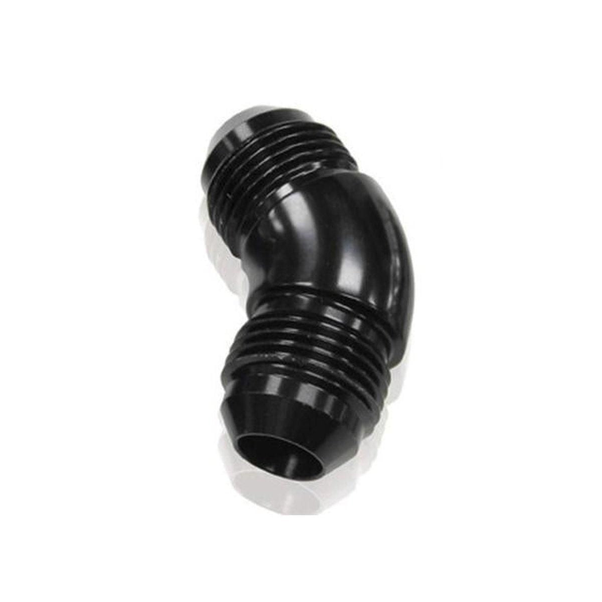 Aeroflow AF527-08BLK -8AN 45 Deg Male Flare Union Black Full Flow No Restriction AF527-08BLK