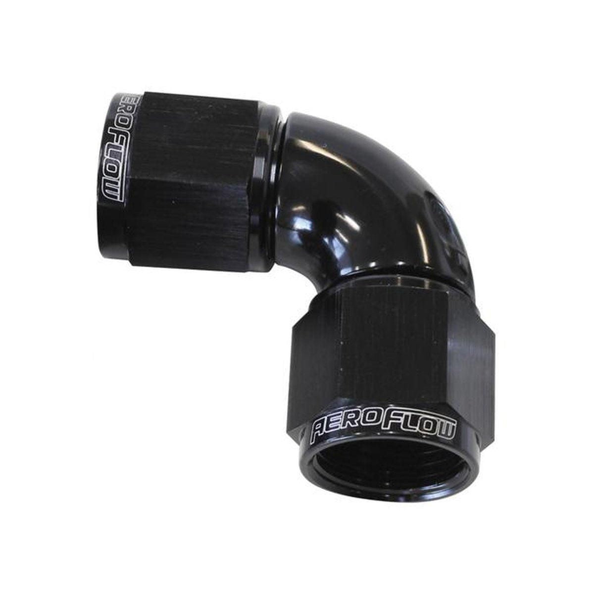 Aeroflow AF583-16BLK -16AN 90 Deg Swivel Coupler Black Billet Full Flow 1 Piece AF583-16BLK