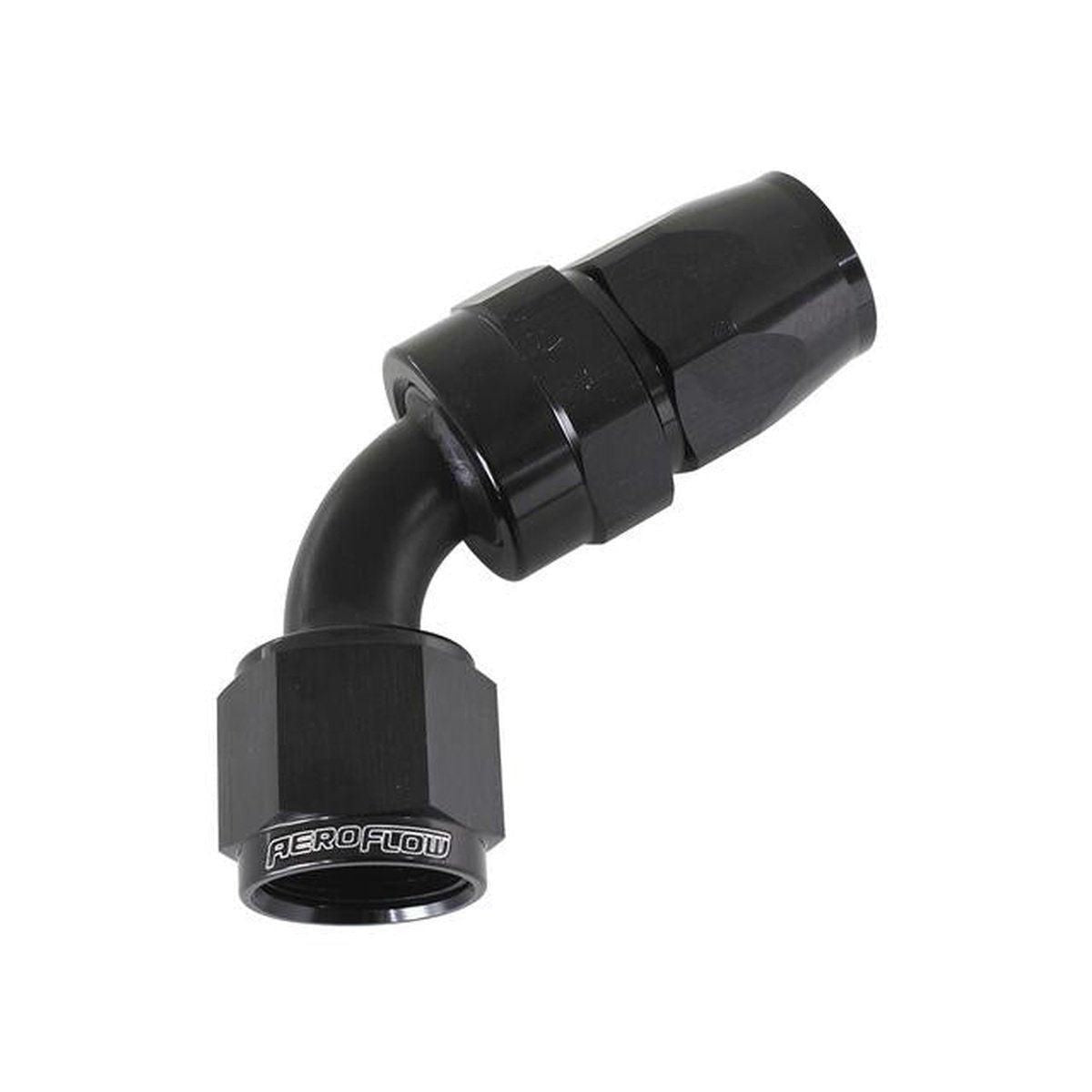 Aeroflow AF208-06DBLK Alloy 60 Deg Hose End -6AN Black Swivel Nut Suits Teflon AF208-06DBLK