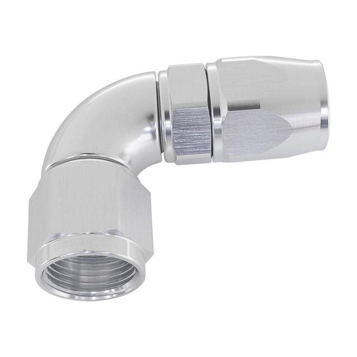 Aeroflow AF573-08DS 90 Deg -8AN Full Flow Teflon Hose End Silver 1 Piece Fullfl AF573-08DS