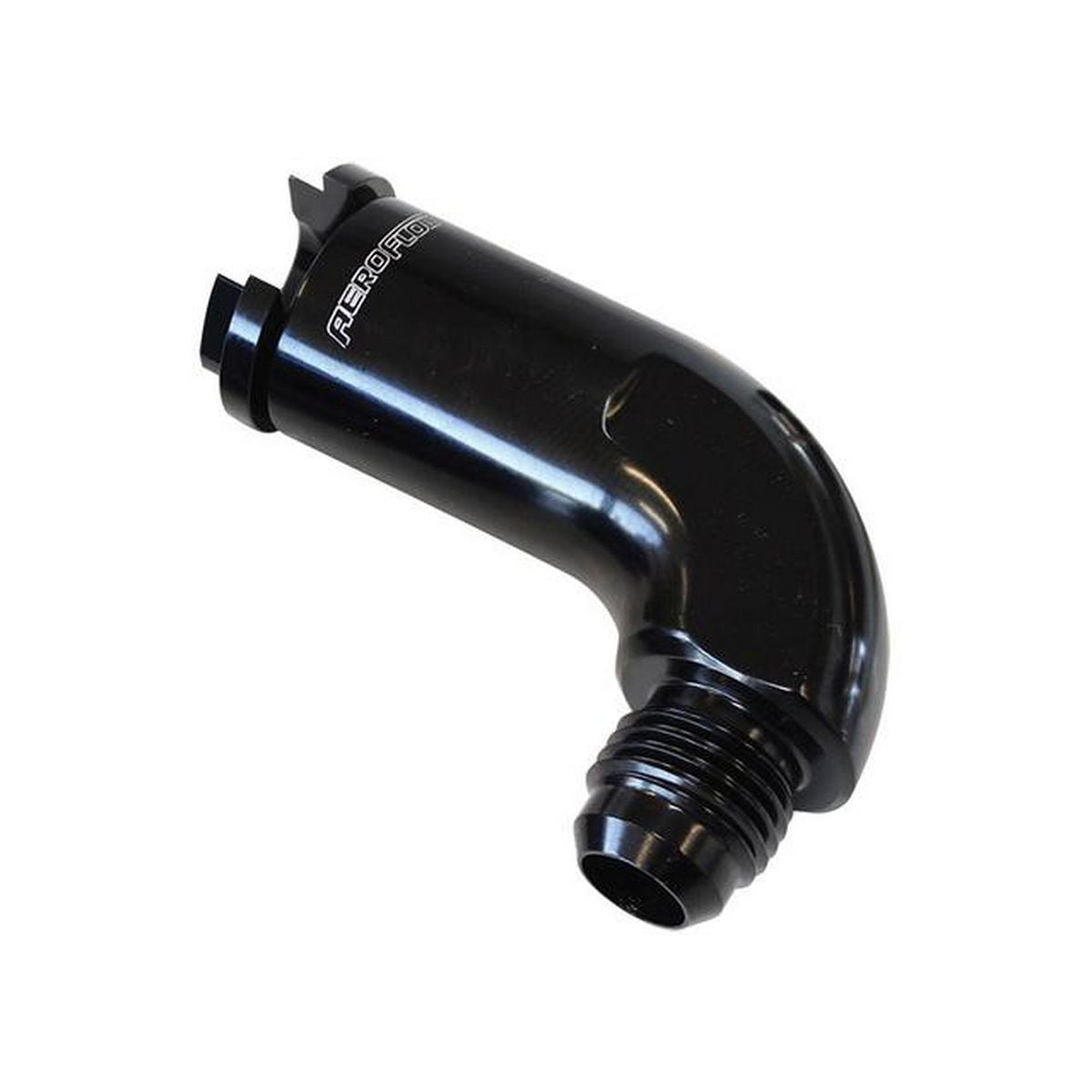 Aeroflow AF803-02BLK 90Deg Push On Fuel Fitting 3/8" Return Side -6AN Fits Chev LS1 LT1