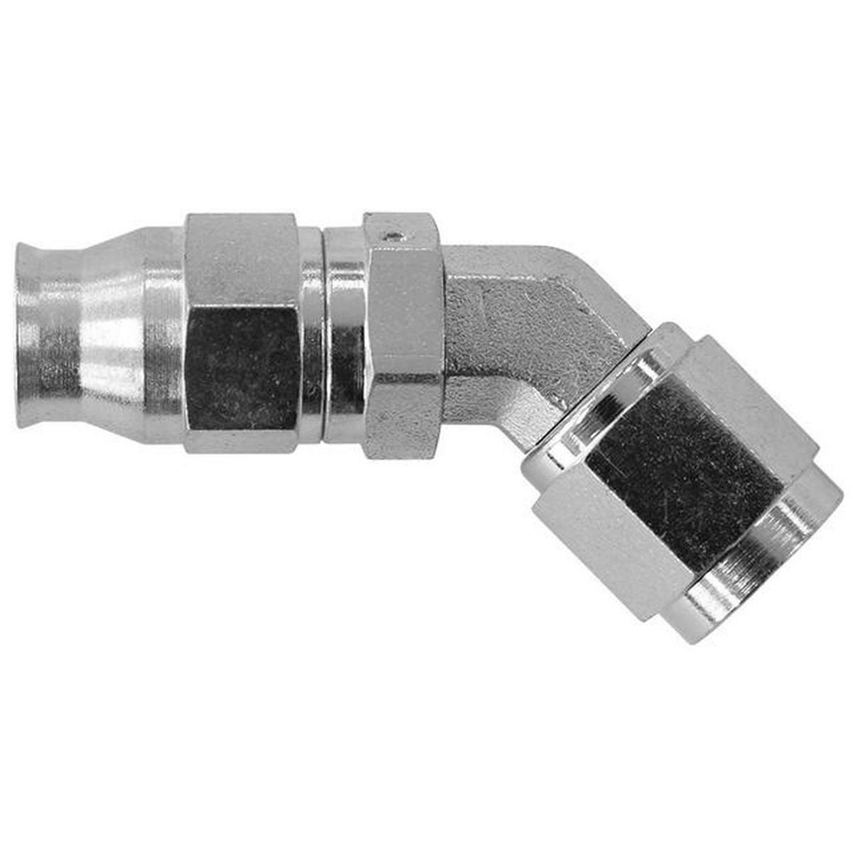 Aeroflow AF202-04S Steel 45 Deg Hose End -4AN Steel Full Swivel Suits Teflon AF202-04S