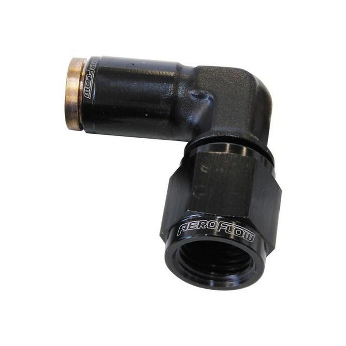 Aeroflow AF123-04-04BLK -4AN Female 90Degree To 1/4" 120 Series Black Nylon Fitting