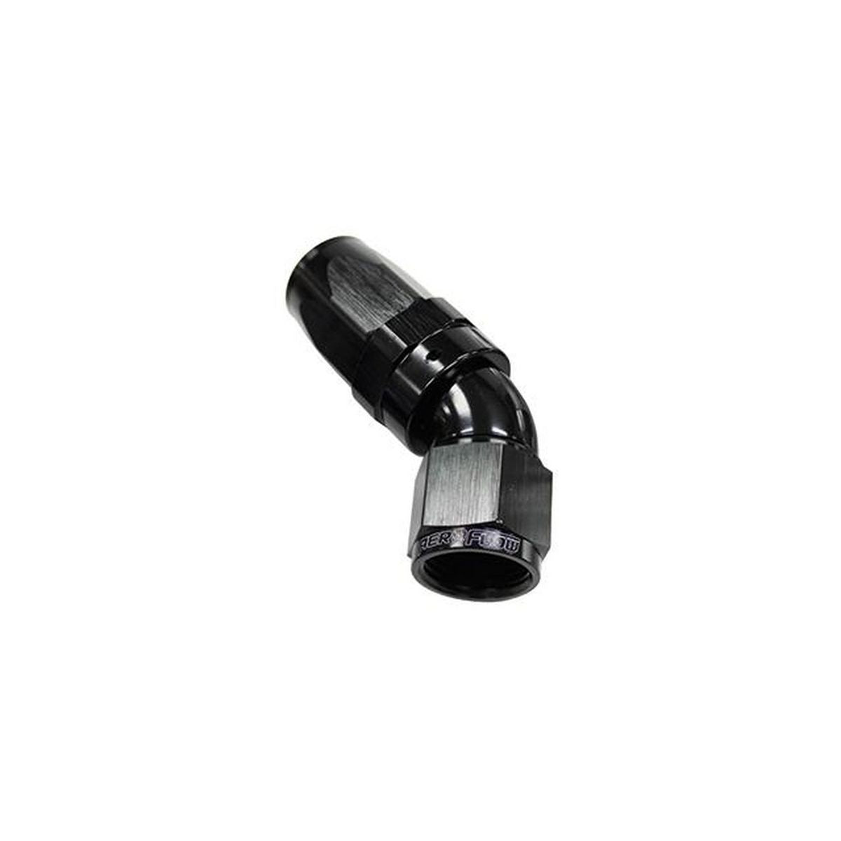 Aeroflow AF152-12BLK 45 Deg Hose End -12AN Black Full Flow Taper Style AF152-12BLK