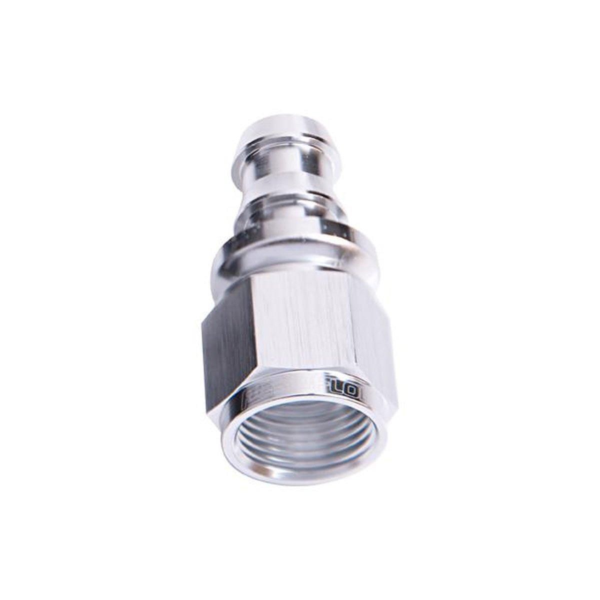 Aeroflow AF401-10S Straight Push Lock End -10AN Silver No Clamp Required AF401-10S