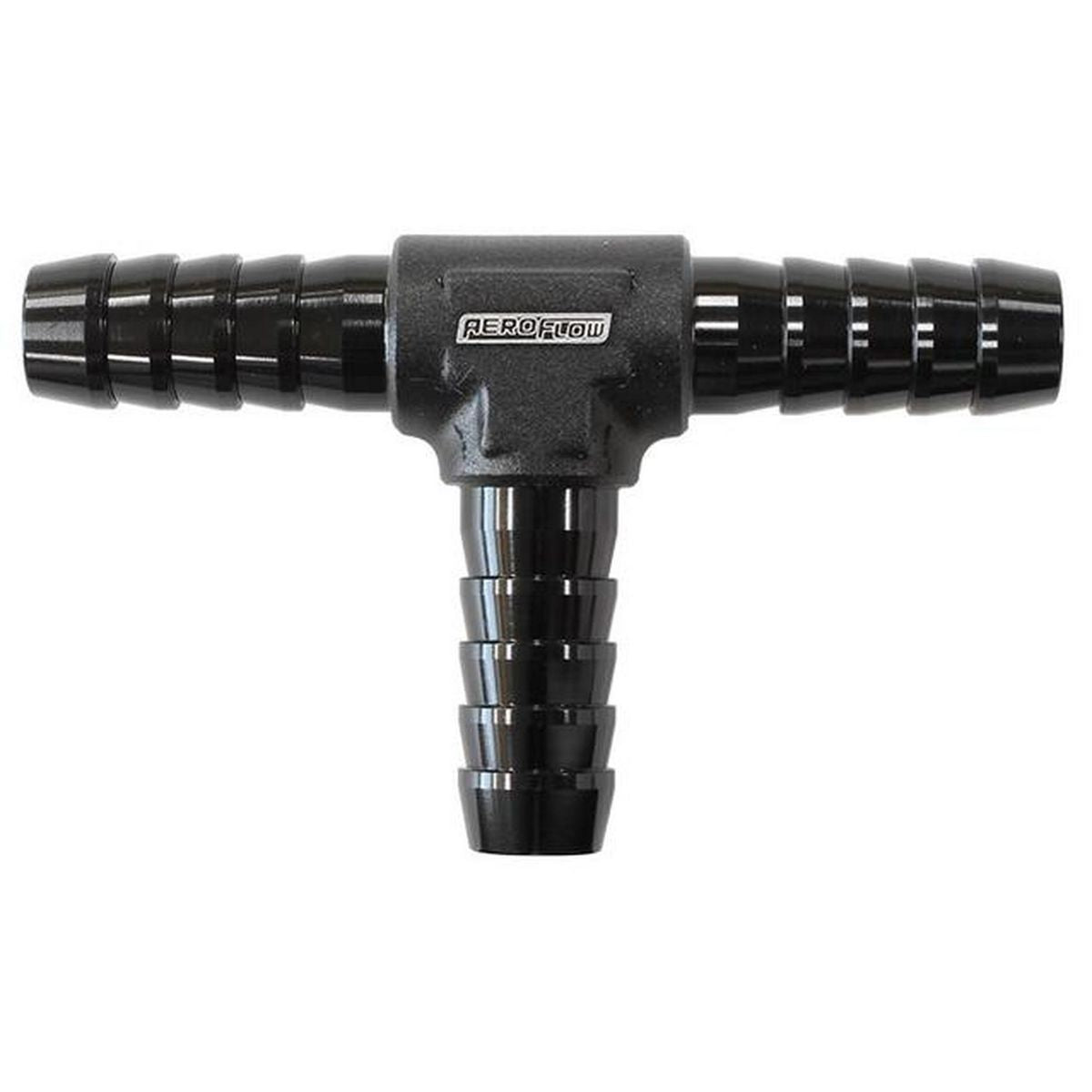 Aeroflow AF64-4203BLK Aluminium T Piece 6mm / 1/4" Black Tee Piece AF64-4203BLK