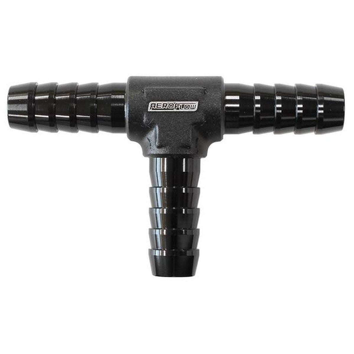Aeroflow AF64-4205BLK Aluminium T Piece 10mm / 3/8" Black Tee Piece AF64-4205BLK