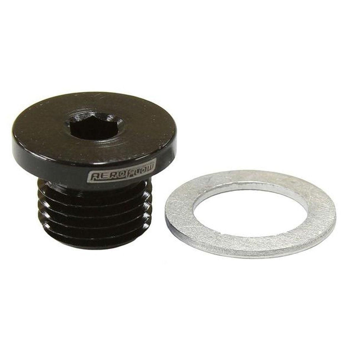 Aeroflow AF814-M12-01BLK Metric Port Plug M12 X 1.25 Black Low Profile Hex Plug