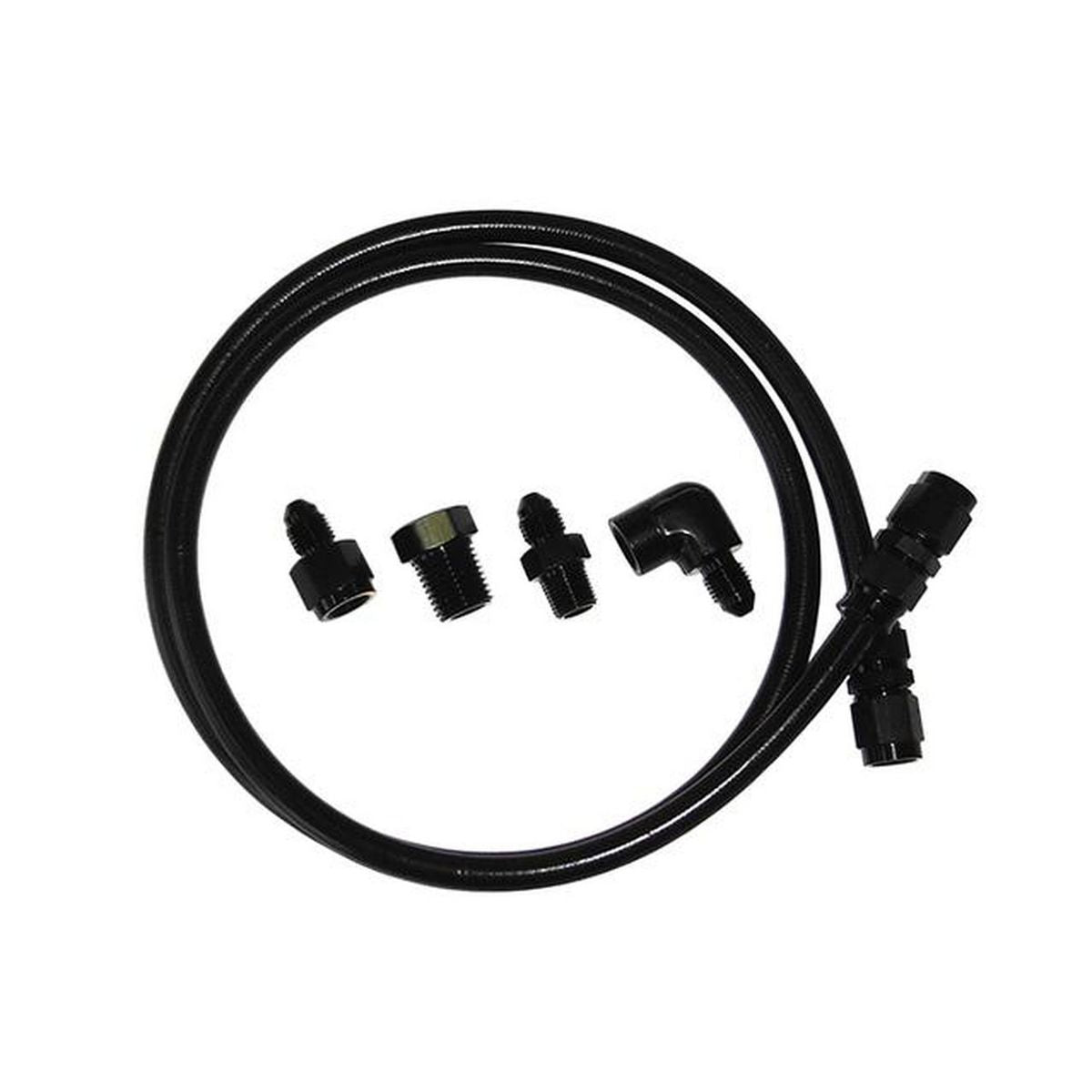 Aeroflow AF30-4006BLK -4AN X 6Ft Black Braided Line Kit With Fittings Included