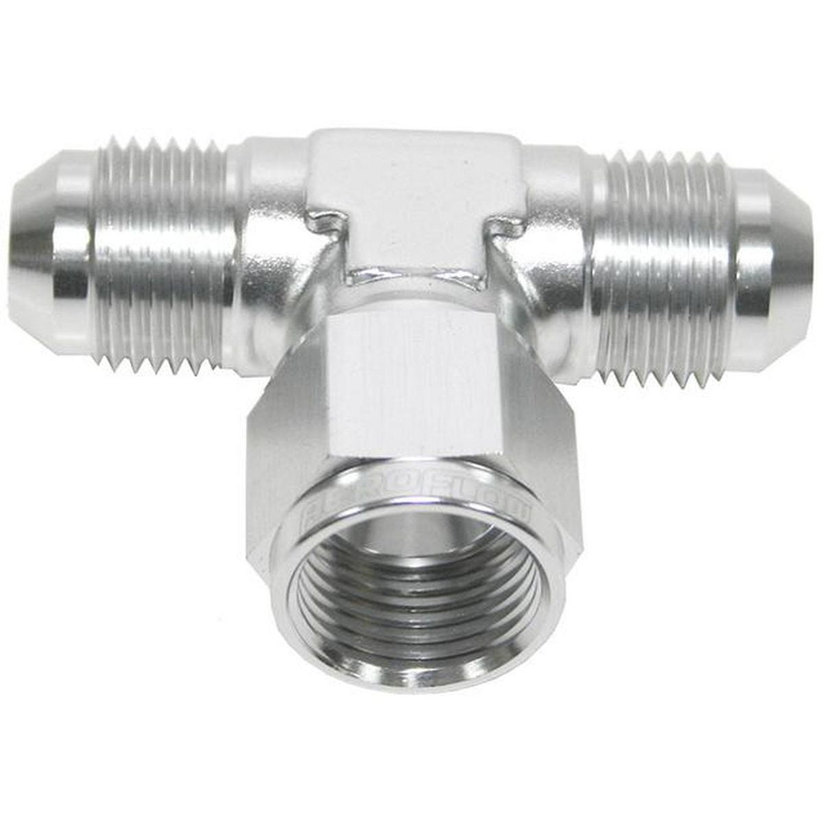 Aeroflow AF144-06S AN Tee -6AN Female Nut Silver Swivel Nut On Side AF144-06S