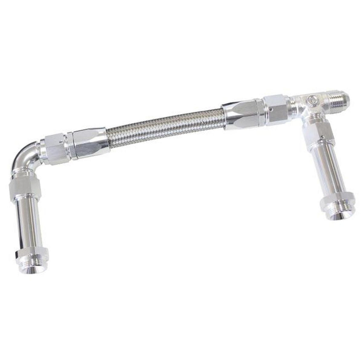 Aeroflow AF160-08S Holley Dual Inlet Rail -8AN Silver Suits 2X Metering Blocks