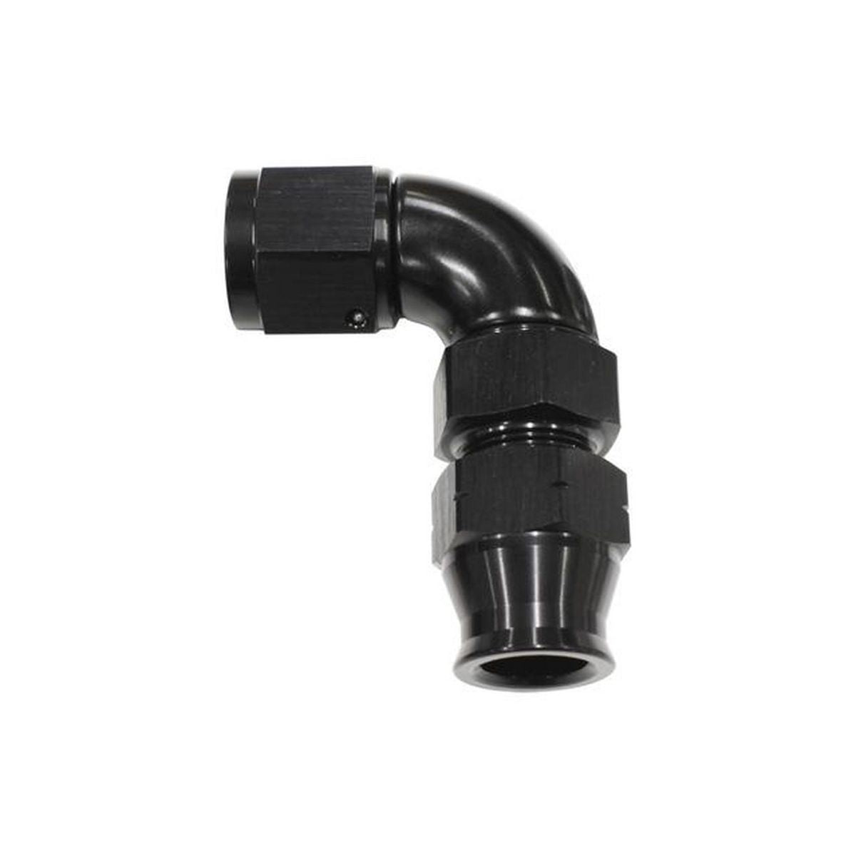 Aeroflow AF139-10BLK 5/8" Tube 90Deg Female -10AN Black Swivel Nut With Olive