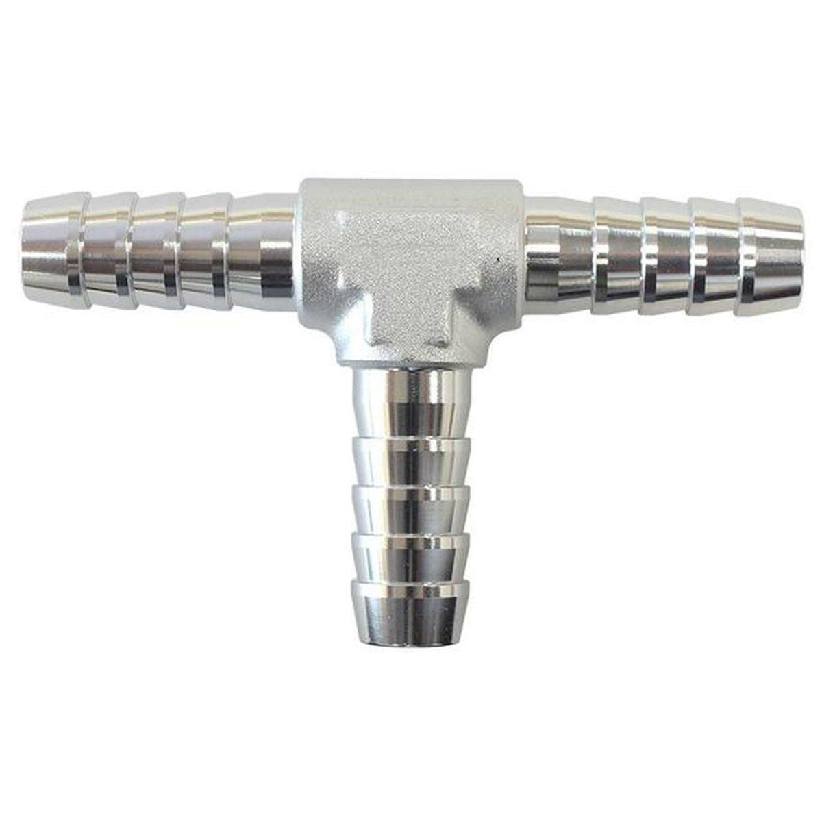 Aeroflow AF64-4203S Aluminium T Piece 6mm / 1/4" Silver Tee Piece AF64-4203S