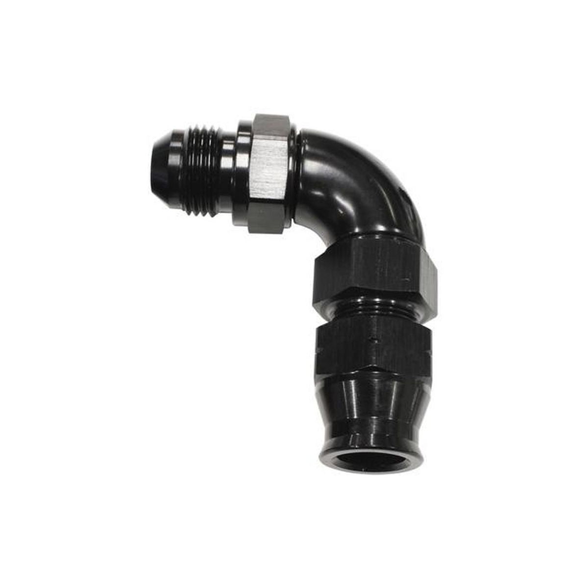 Aeroflow AF137-10BLK 5/8" Tube 90Deg Male -10AN Black Swivel Nut With Olive