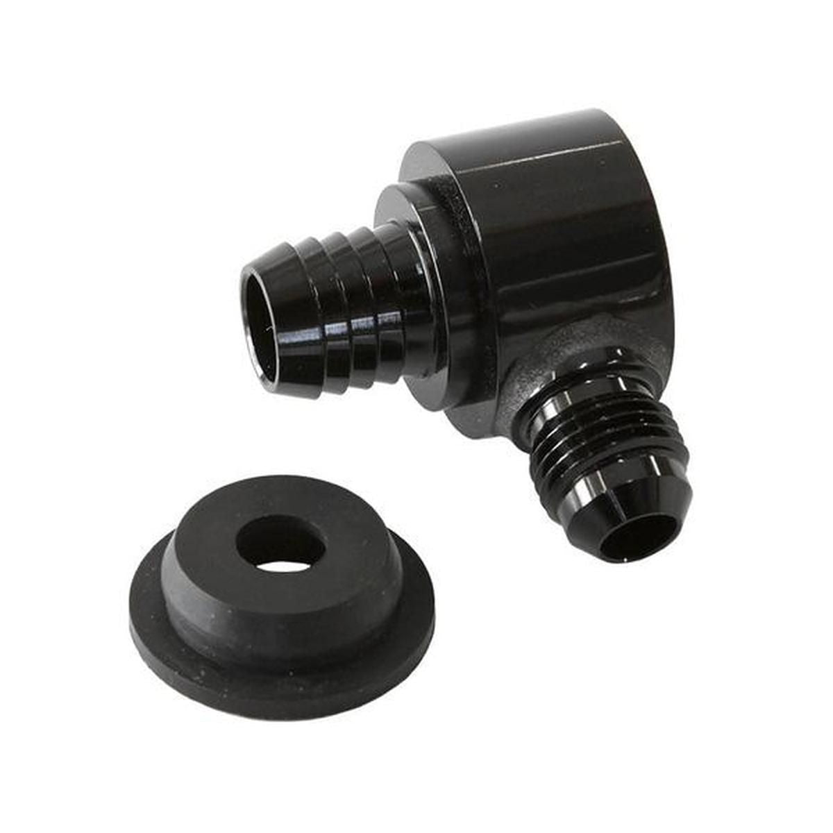 Aeroflow AF350-00BLK Black Booster Valve Universal 21mm 13/16" Hole To -6an