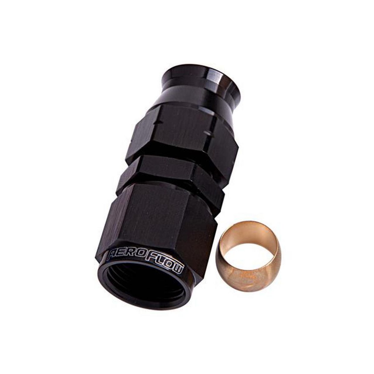 Aeroflow AF109-05BLK 5/16" Hard Line To -6AN Female Adapter Black W/ Olive