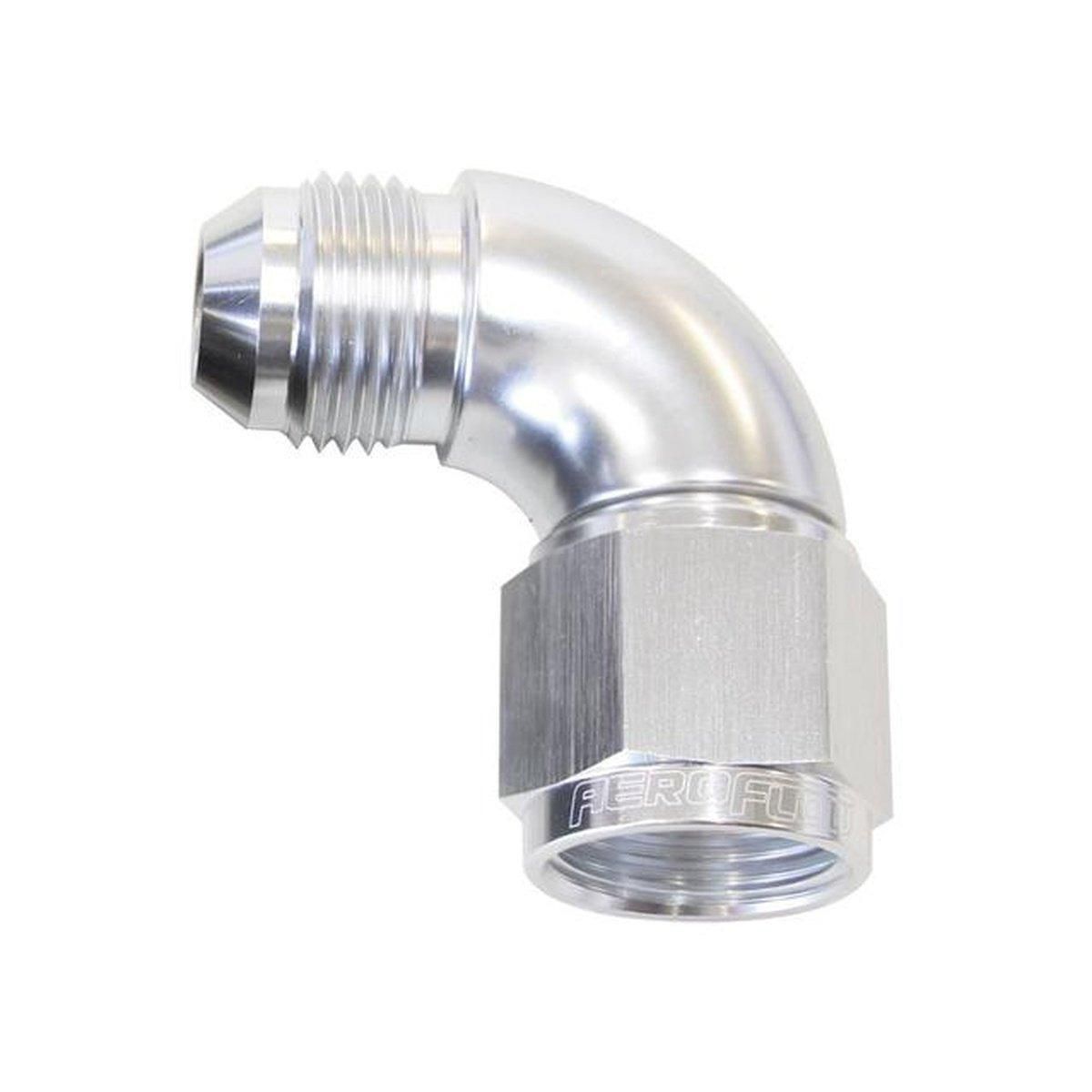 Aeroflow AF543-06S 90 Deg Female - Male -6AN Silver Full Flow AF543-06S