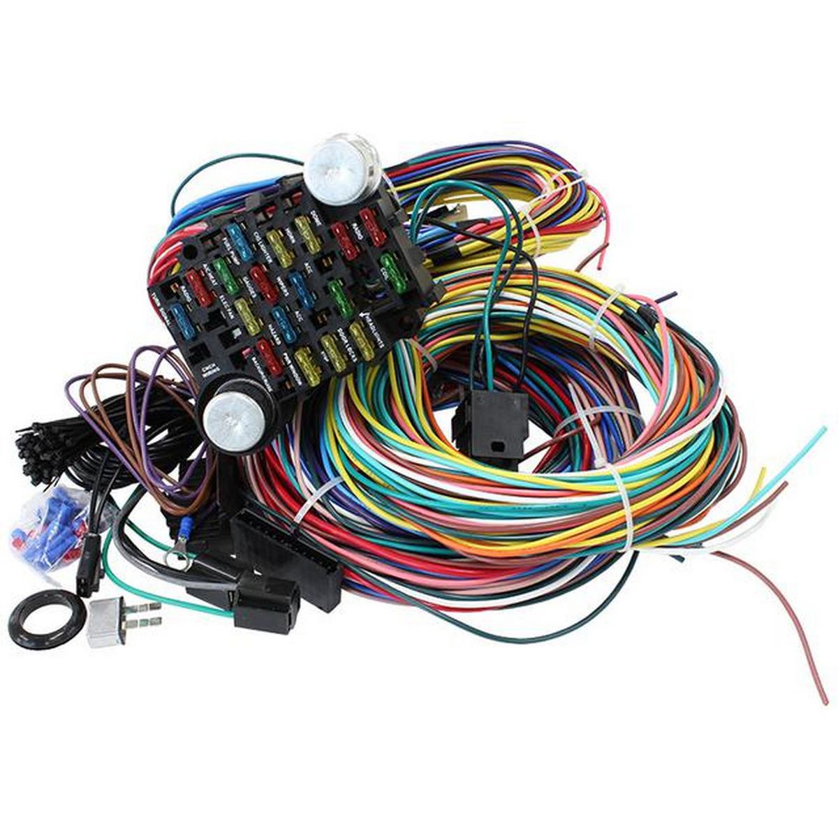 Aeroflow 21 Circuit Univrsal Wire HarneBraid Wire Shield 21 Fuse 12V