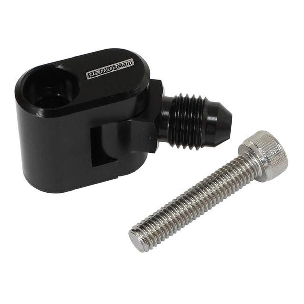 Aeroflow Swivel Water Cross-Over Adapter -4AN Male Nipple Fits GM LS